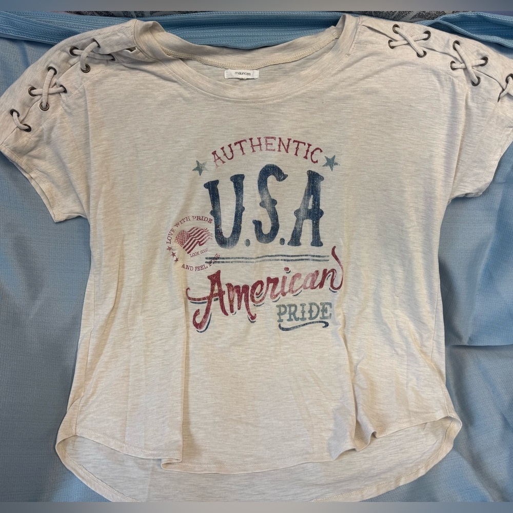 Maurice’s Stitch-Sleeved Patriotic Shirt